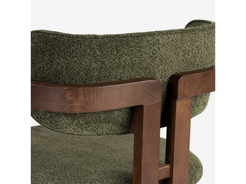  Chaise de design en bois et tissu pour salle à manger toscana noce scuro - vert foncé  - Conforama E