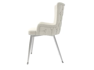 Lot de 6 chaises de salle à manger moderne 49x47x85 cm, repas confort salon, cadre métal, revêtement velours, beige et argenté