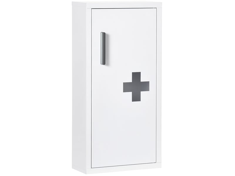  Armoire à pharmacie murale 30x12x60 cm – blanche – 3 compartiments, fermeture magnétique en acier  - Conforama A