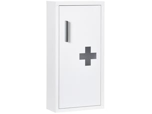 Armoire à pharmacie murale 30x12x60 cm – blanche – 3 compartiments, fermeture magnétique en acier