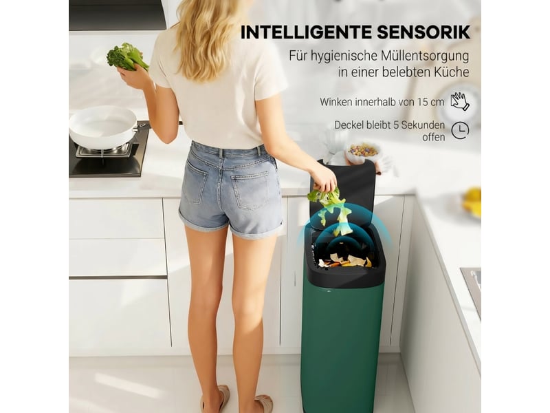  Poubelle de cuisine sans contact de 50 l avec capteur de mouvement, résistance aux traces de doigts, réf. T3323p561399  - Conforama E
