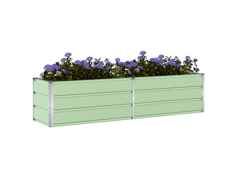  Jardinière - bac à fleurs vert pastel 195 x 50 x 45 cm acier galvanisé  - Conforama C