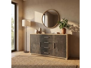 Buffet 2 porte(s) 4 tiroir(s) <strong>AHD AMAZING HOME DESIGN</strong> <strong></strong> - 154 cm coloris noir