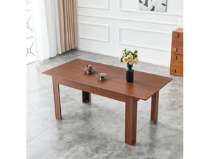 Table de salle à manger extensible avec 2 rallonges et plateau en mdf finition noyer pour cuisine, 220 × 88,5 × 77 cm