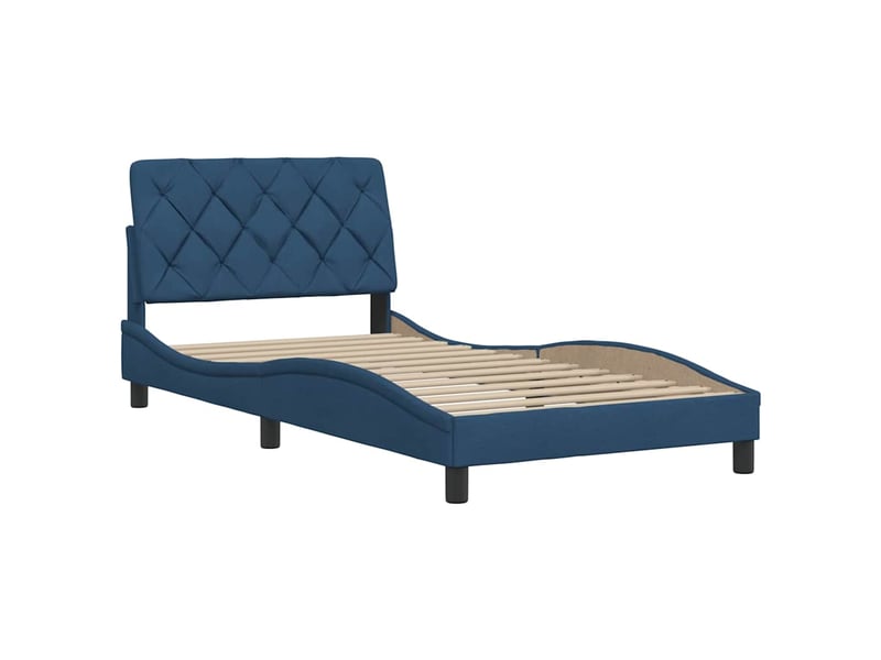  Lit simple- lit adulte -  cadre de lit sans matelas bleu 100x200 cm tissu  - Conforama C