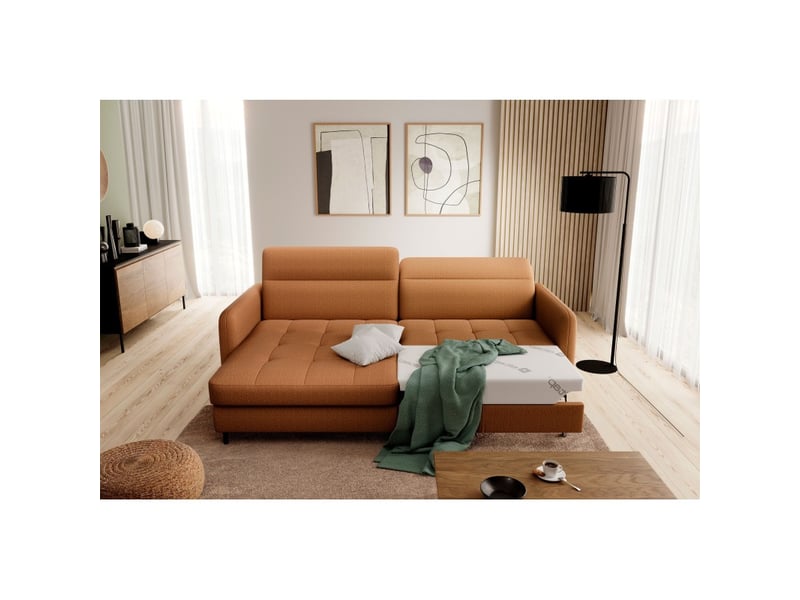  Canapé d'angle collection goumsi coloris jaune orangé  - Conforama B