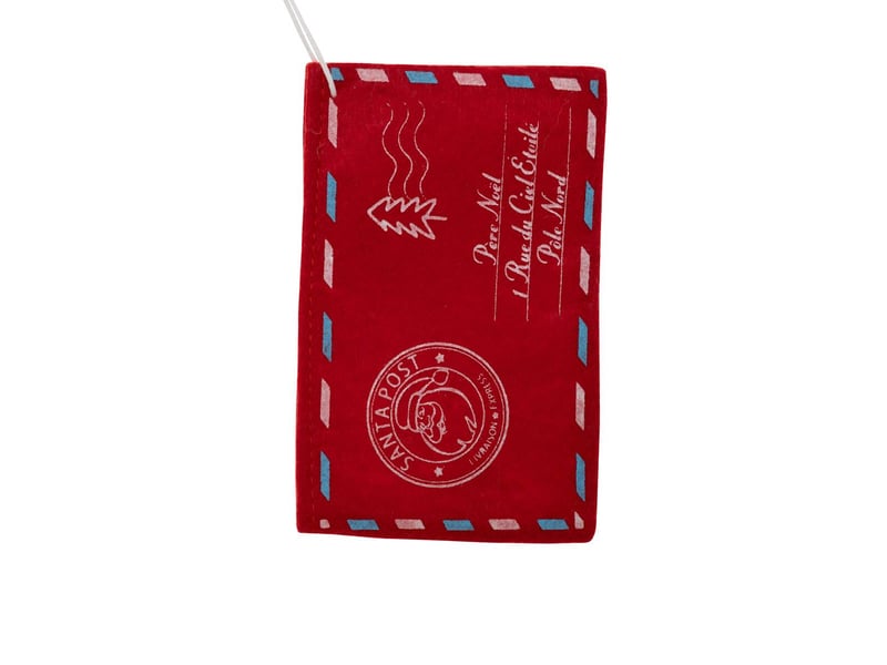  Lot de 10 sujets enveloppe feutrine h.25cm rouge et blanc  - Conforama B