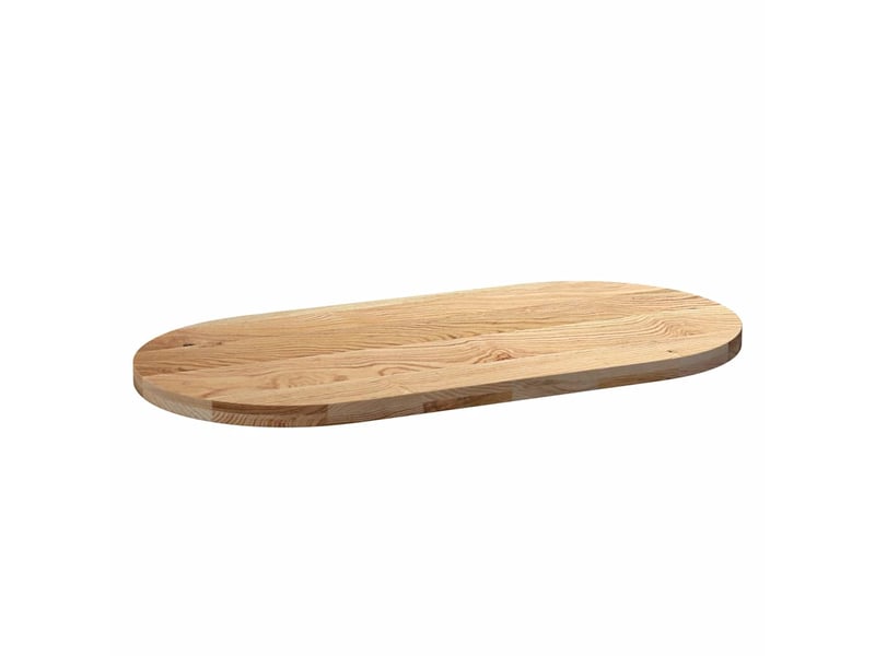 Dessus de table, plateau de table 120x60x4 cm bois de chêne massif ovale - Conforama D