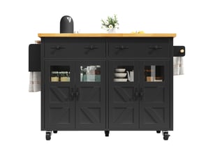 Desserte 4 portes 2 tiroirs coloris noir mdf