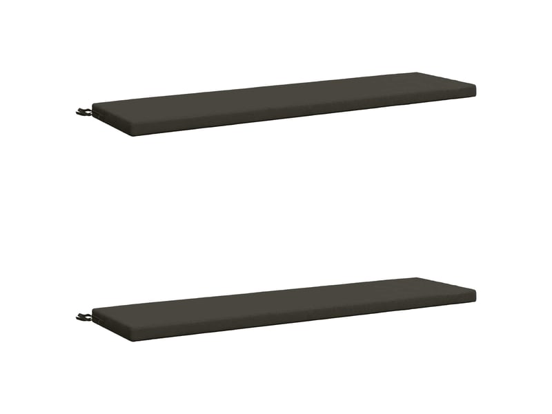 Lot de 2 coussins de banc, coussins d'assise soest 100 % polyester anthracite cf56947 - Conforama A