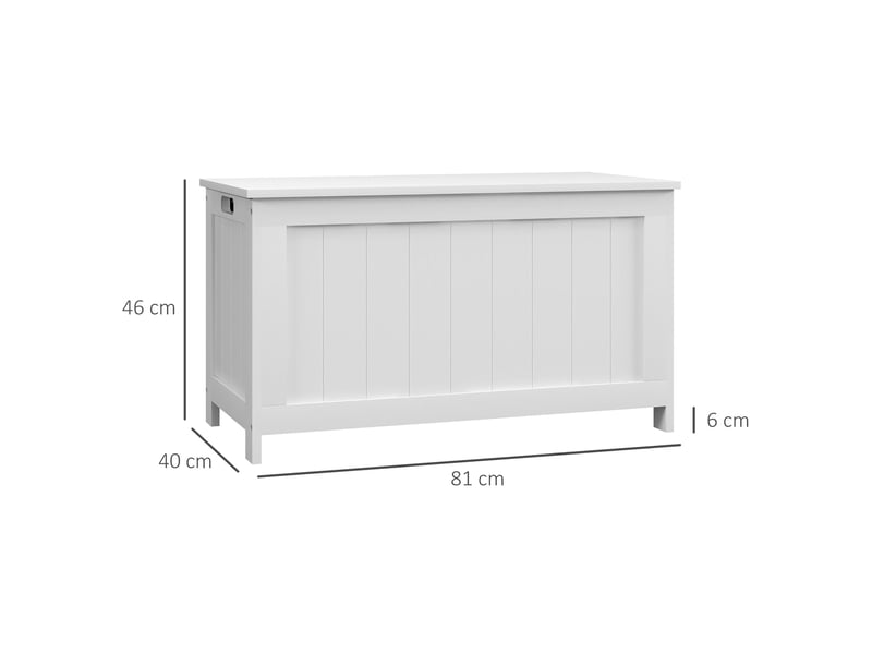  Coffre de rangement avec couvercle et poignées 81 x 40 x 46 cm blanc cravdom  - Conforama E