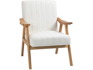 Fauteuil lounge 68x74x82 cm, revêtement en velours de couleur blanc crème, design moderne, canapé une place, scandinave