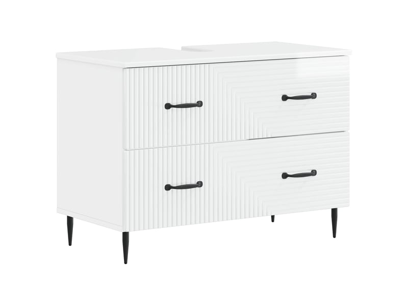 Meuble sous lavabo de salle de bain haarlem blanc brillant cf64886 - Conforama A