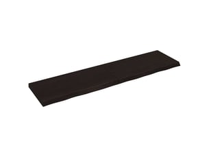 Étagère flottante, etagère murale, étagère suspendue marron foncé bois chêne massif traité cf42405