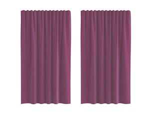 Lot de 2 rideaux en voile, voilages à œillets violets cf44252