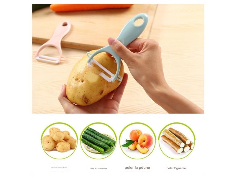  2 couteaux à éplucher rose multifonctionnel éplucheur de pommes éplucheur de pommes de terre  - Conforama C