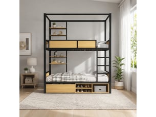 Lit superposé 2x90x200 cm VIVRYN   coloris bicolore