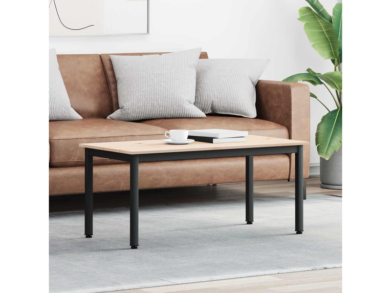  Table basse - table de salon - table à thé naturel 100 x 50 x 45 cm bois de pin massif  - Conforama B