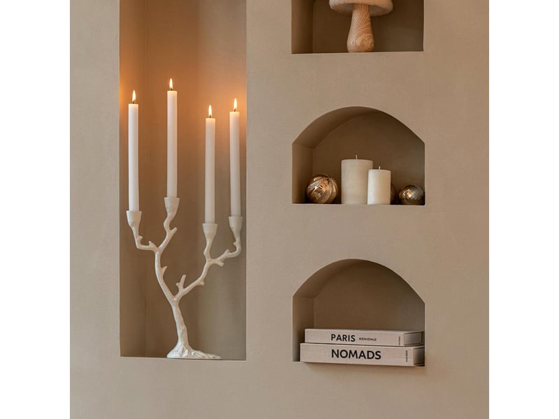  Chandelier ramures de cerf yasmine 36cm blanc cassé  - Conforama C