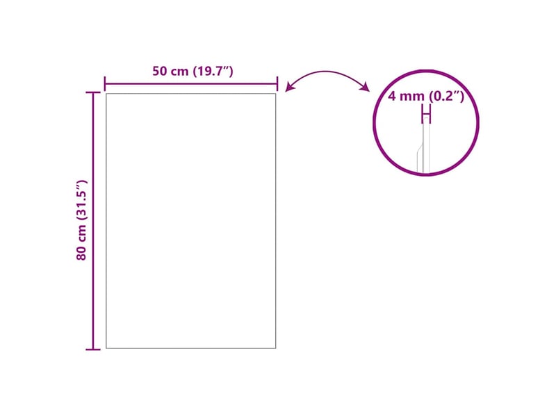  Miroir mural rectangulaire 50 x 80 cm verre trempé cf62868  - Conforama E