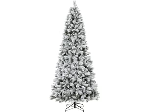Sapin de noël artificiel de 270 cm avec 1507 branches, base métallique pliable, montage rapide pour salon, blanc