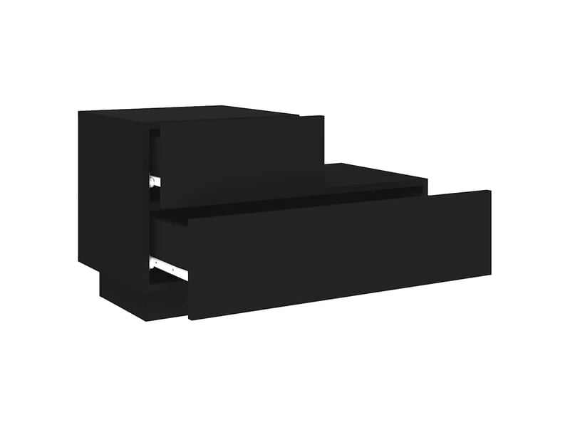  Table de chevet - cabinet de chevet - table de nuit avec lumières led noir 70x36x40,5 cm  - Conforama E
