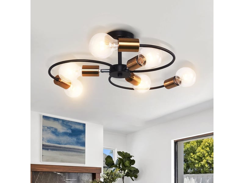  Plafonnier moderne, 6-lumières lampe plafond  - Conforama B