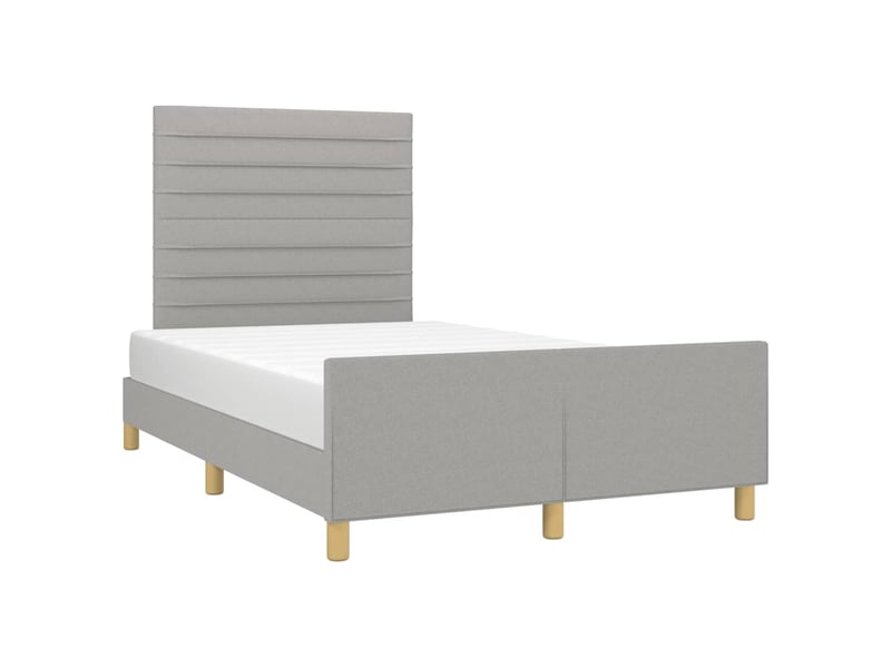  Lit double- lit adulte -  cadre de lit sans matelas gris clair 120x190 cm tissu  - Conforama C
