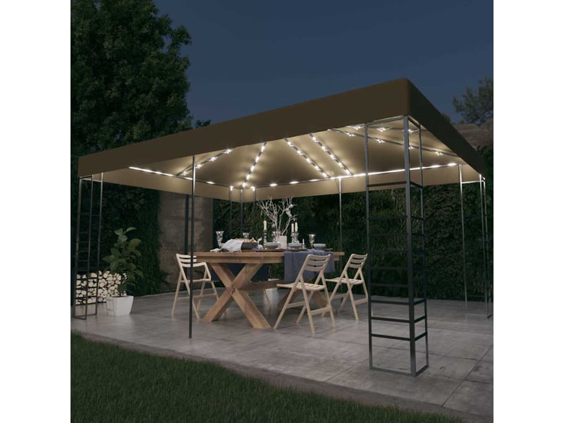  Tonnelle avec guirlande lumineuse à led 3x4 m taupe cf62469  - Conforama B