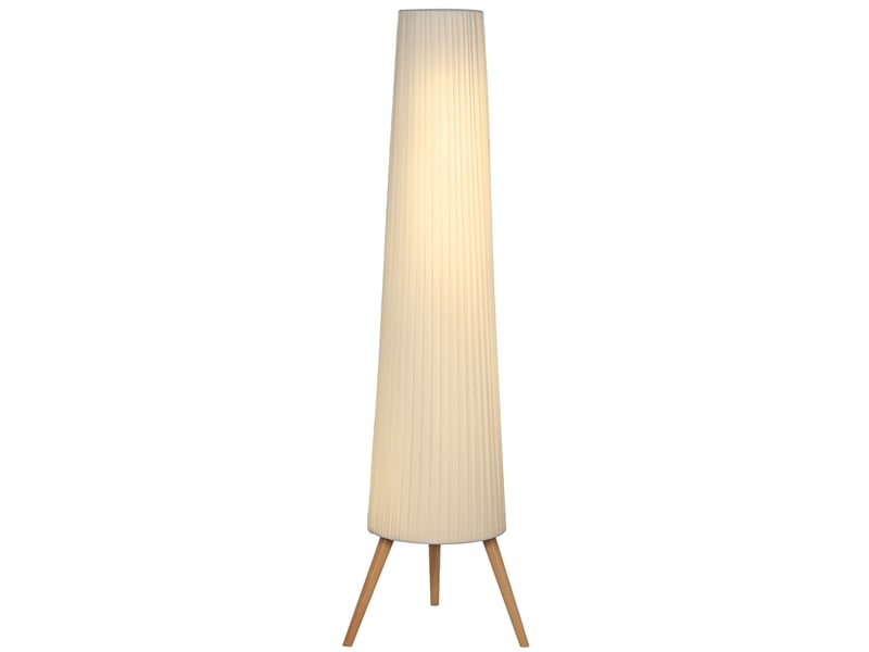  Lampadaire trépied avec interrupteur au pied et luminosité réglable, 46 x 46 x 153 cm, blanc  - Conforama A