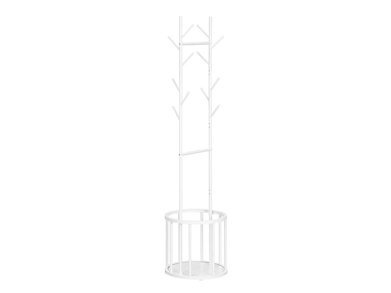  Porte-manteau sur pied en métal blanc 41x175x41 cm avec panier de rangement  - Conforama A