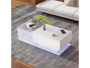 Table basse rectangulaire coloris blanc <strong></strong> <strong></strong> - 50 cmx100 cm