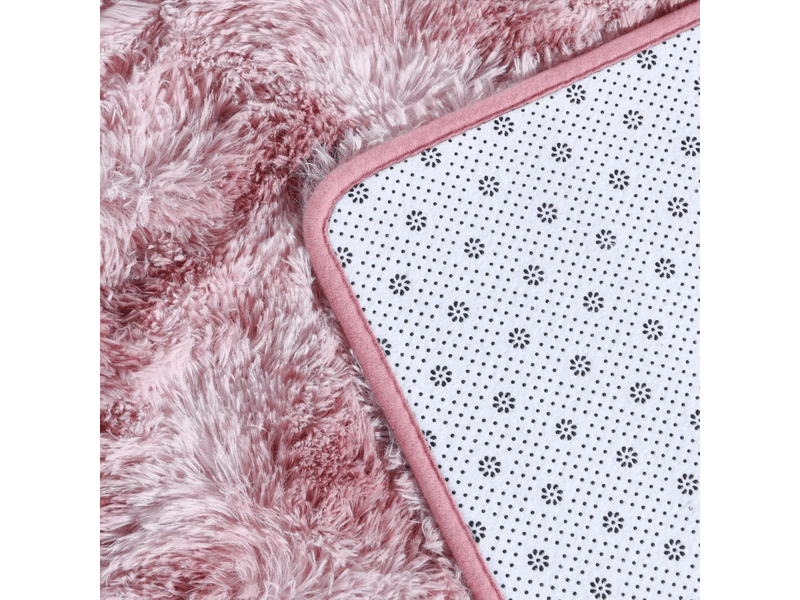  Tapis de salon rose, à poils longs, doux, en laine de soie antidérapante, mesurant 100 x 200 cm  - Conforama C