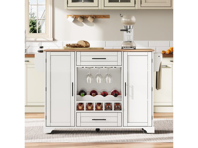  Desserte 2 portes 2 tiroirs coloris blanc mdf desserte blanc - Conforama D