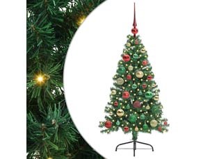 Sapin de noël artificiel, arbre de noël pré-éclairé vert 120 cm pvc shl1010