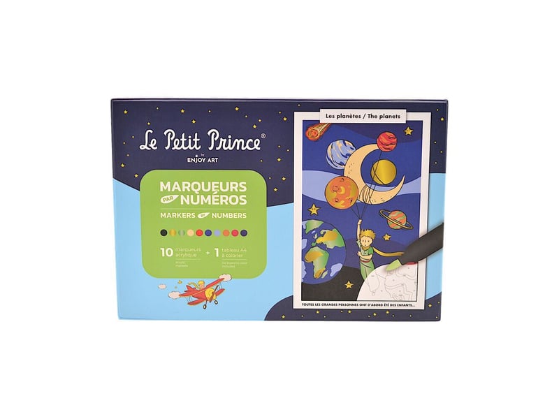  Marqueurs by numbers 10 couleurs le petit prince planètes, acrylique liquide, pointe pinceau, tableau a4 1-23532158 - Conforama A