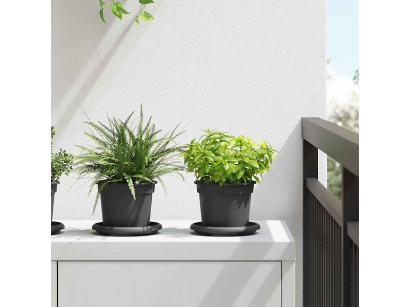 Jardinière - pots de plantes 24 pcs noir plastique - Conforama B