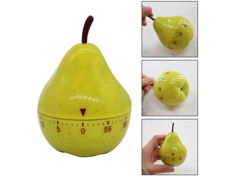  Minuteur de cuisine mécanique en forme de poire, compte à rebours de 60 minutes avec alarme sonore,pour la cuisine et la pâtisserie à la maison No Commercial reference - Conforama D