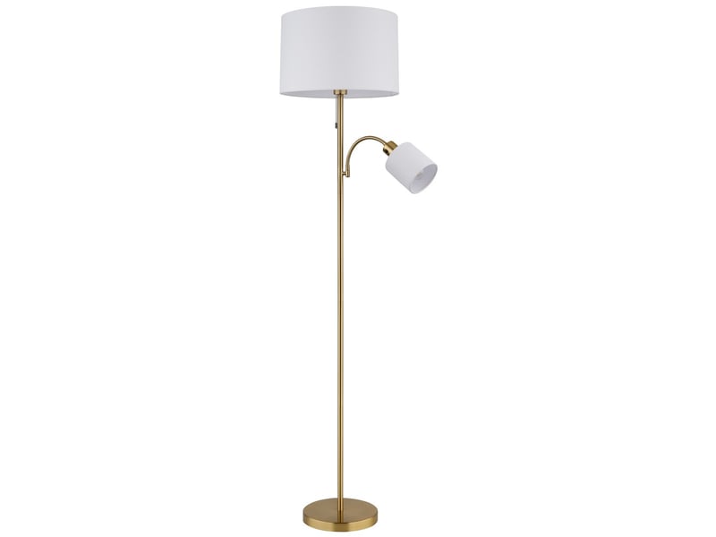  Globo truett lampe de lecture en laiton mat, abat-jour blanc lin, 2 led e27  - Conforama C