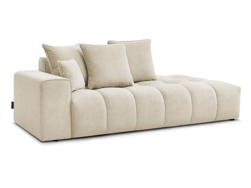  Bobochic canapé droit fixe mont-blanc velours beige  accoudoir gauche MONT-BLANC - Conforama A