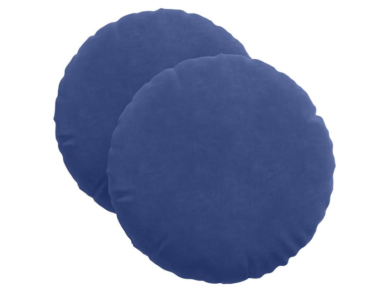  Lot de 2 coussins de siège, coussins décoratifs bleu police ø 40 x 13 cm velours cf59925  - Conforama A