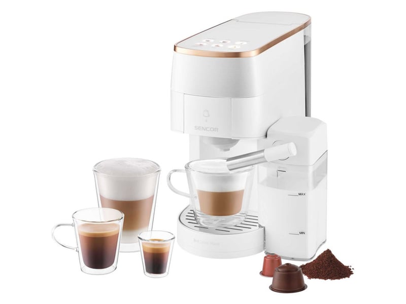  Machine espresso 3 en 1 19 bar blanche avec ecran tactile et mousseur lait auto 41024592 - Conforama D