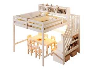 Lit mezzanine 140x200 cm ROLIPO coloris blanc