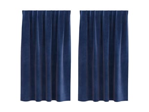 Lot de 2 rideaux, rideaux de fenêtre bleu foncé 140 x 140 cm velours cf43985
