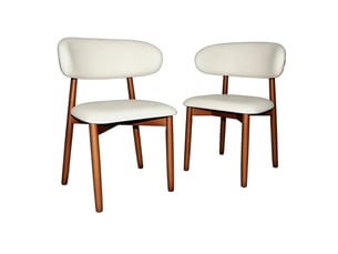Chaises de salle à manger bois massif noyer lot de 2 avec dossier ergonomique et pieds bois antidérapants