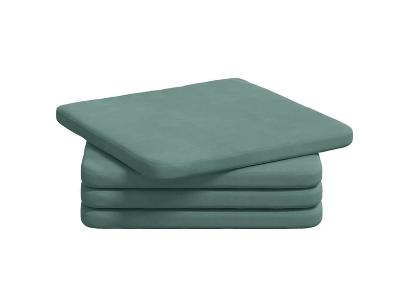  Lot de 4 coussins de siège, coussins décoratifs velours vert mer 40 x 40 x 3 cm cf60045  - Conforama A