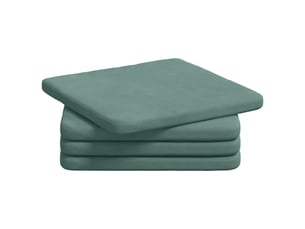 Lot de 4 coussins de siège, coussins décoratifs velours vert mer 40 x 40 x 3 cm cf60045