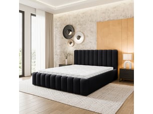 Lit coffre 140x200 cm <strong>MASSENO</strong>  <strong></strong> coloris noir