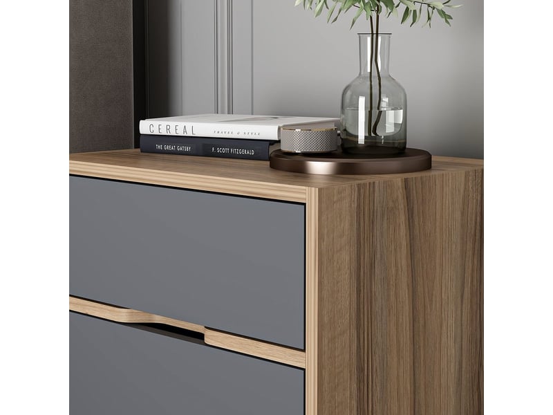  Table de chevet moderne avec tiroirs pour chambre à coucher elina  - Conforama D
