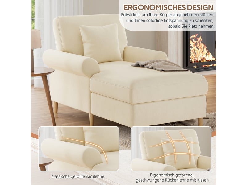  Canapé convertible 1 place en velours beige avec dossier inclinable, coussin lombaire et led intégrée  - Conforama E